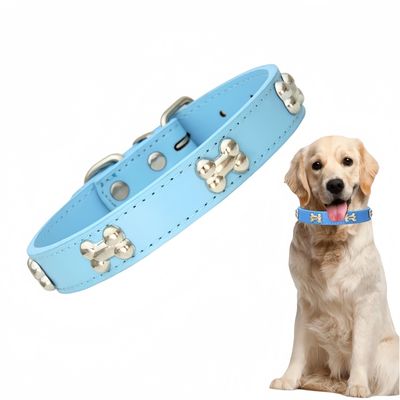 FurryFusion Collier réglable pour chien en cuir synthétique