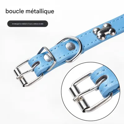 FurryFusion Collier réglable pour chien en cuir synthétique