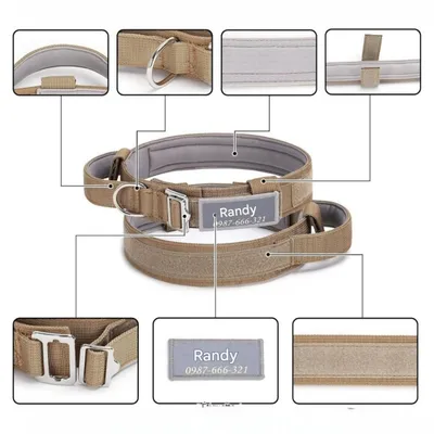 Petopia Collier tactique personnalisé pour grand chien