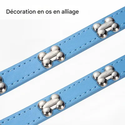 FurryFusion Collier réglable pour chien en cuir synthétique