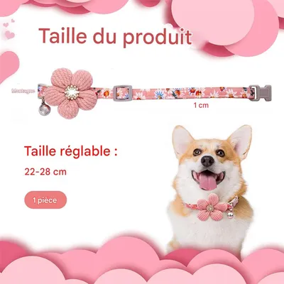 IntiMeg Collier pour petit chien avec fleur
