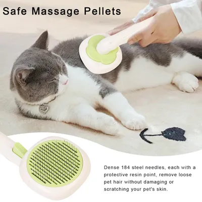 UAMLY Brosse pour chat avec bouton de déverrouillage