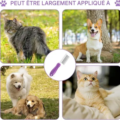 Petopia Brosse pour Chien et Chat à Poil Long