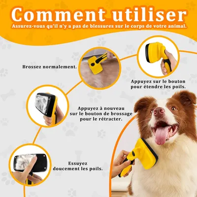 UAMLY Brosse autonettoyante pour animaux de compagnie