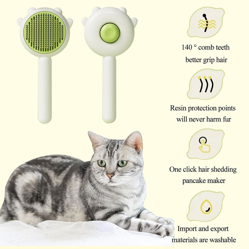 UAMLY Brosse pour chat anti-perte de poils, brosse autonettoyante