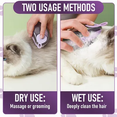 UAMLY Brosse à shampoing et brosse à bulles pour chat