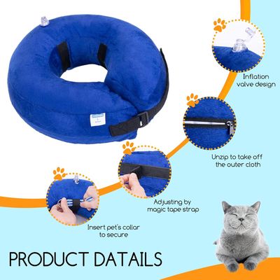 Collier de protection gonflable pour chien, réglable