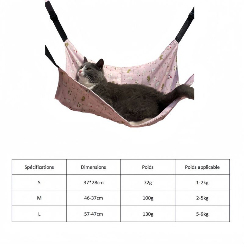 FurryFusion Hamac pour cage de chat en toile d'lin