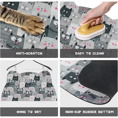 UAMLY Tapis pour bols de nourriture et d'eau pour chats(A)