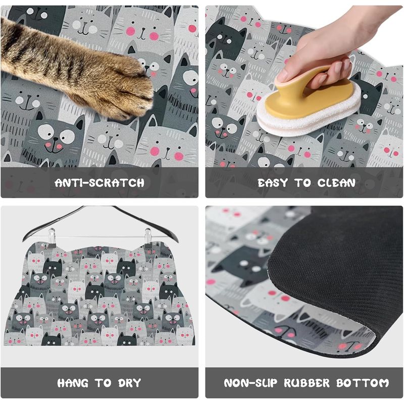 UAMLY Tapis pour bols de nourriture et d'eau pour chats(A)