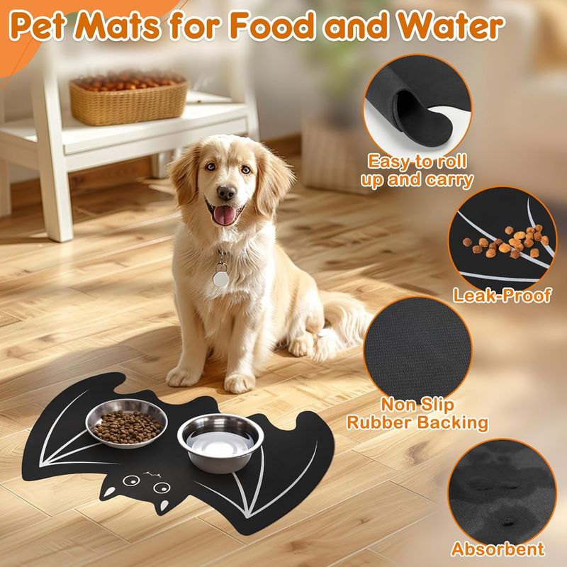 UAMLY Tapis d'alimentation pour animaux de compagnie, chauve-souris