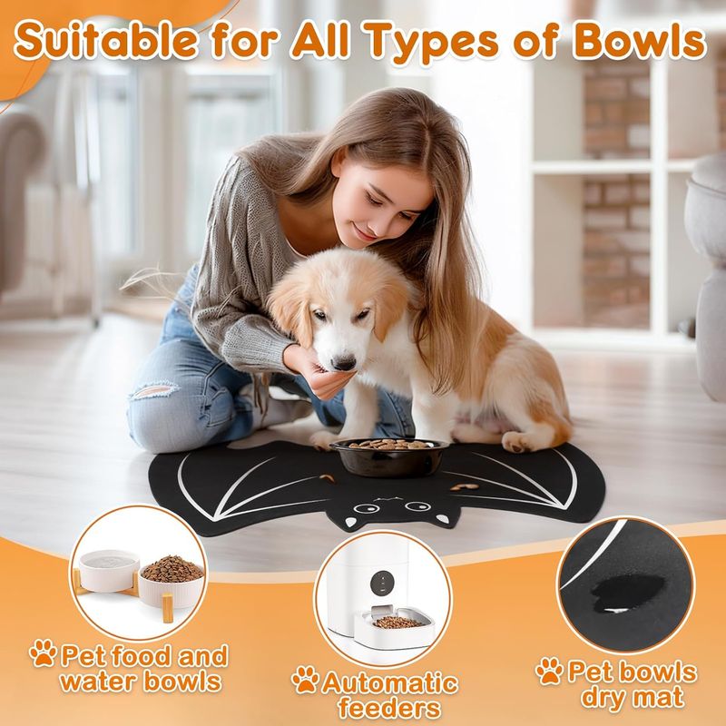 UAMLY Tapis d'alimentation pour animaux de compagnie, chauve-souris
