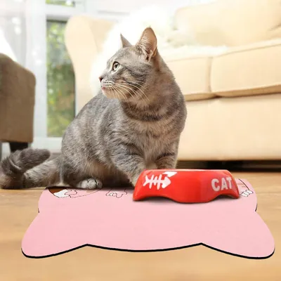 UAMLY Tapis pour bols de nourriture et d'eau pour chats(C)