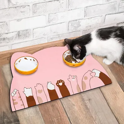 UAMLY Tapis pour bols de nourriture et d'eau pour chats(C)