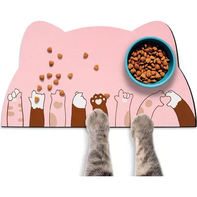 UAMLY Tapis pour bols de nourriture et d'eau pour chats(C)
