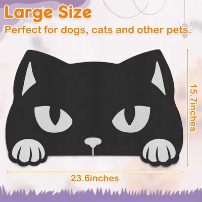 UAMLY Tapis d'alimentation pour animaux de compagnie, Chat noir