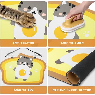 UAMLY Tapis pour bols de nourriture et d'eau pour chats(B)