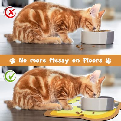 UAMLY Alfombrilla para comederos y bebederos de gato (B)