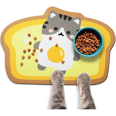 UAMLY Tapis pour bols de nourriture et d'eau pour chats(B)