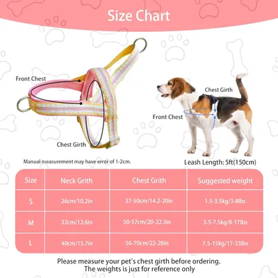 UAMLY Harnais pour Chien avec Laisse(Rose)