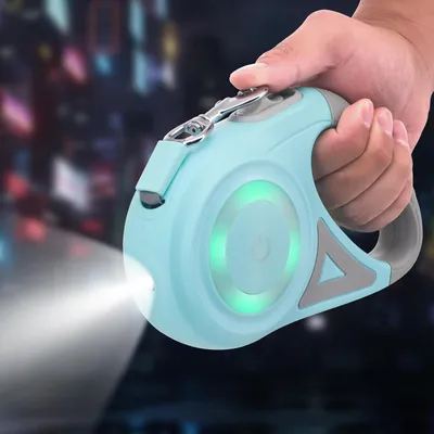Petopia Corde de traction extensible pour chien avec éclairage LED