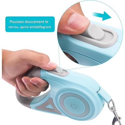 Petopia Corde de traction extensible pour chien avec éclairage LED