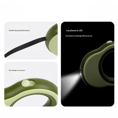 FurryFusion Laisse rétractable automatique pour chien