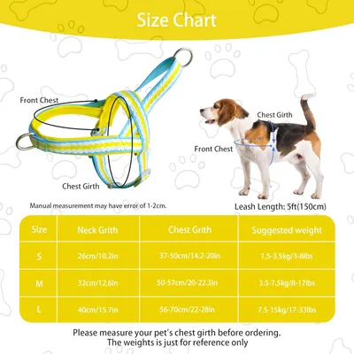 UAMLY Harnais pour Chien avec Laisse(Jaune)