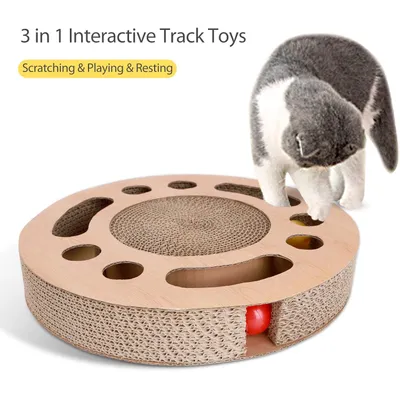 Jouet interactif pour chat avec 2 balles à cliquetis