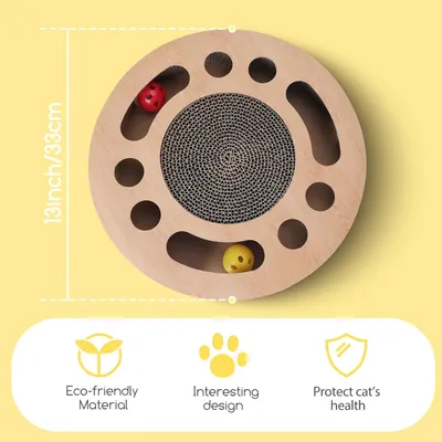 Jouet interactif pour chat avec 2 balles à cliquetis