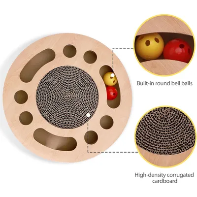 Jouet interactif pour chat avec 2 balles à cliquetis