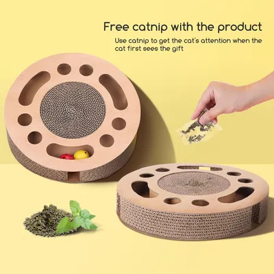 Jouet interactif pour chat avec 2 balles à cliquetis