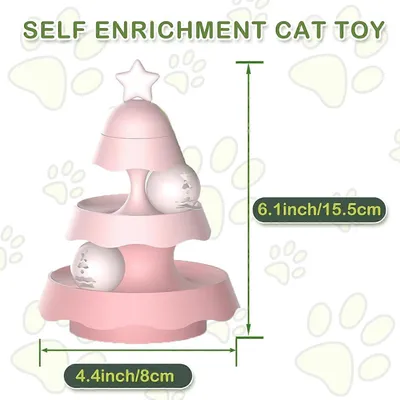 UAMLY Jouets pour chats à roulettes à 2 niveaux avec herbe à chat