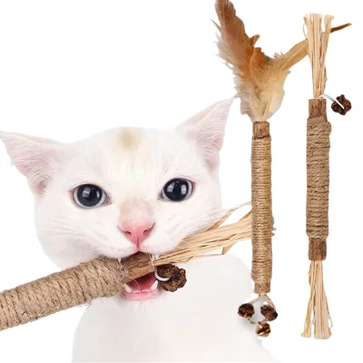 IntiMeg 2 juguetes de madera para gatos
