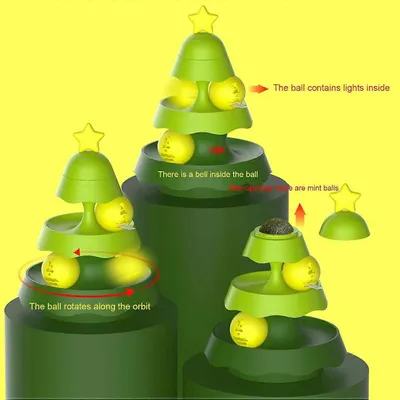 UAMLY Jouets pour chats à roulettes à 2 niveaux avec herbe à chat