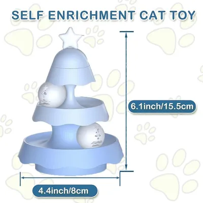 UAMLY Jouets pour chats à roulettes à 2 niveaux avec herbe à chat