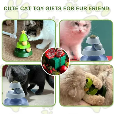 UAMLY Jouets pour chats à roulettes à 2 niveaux avec herbe à chat