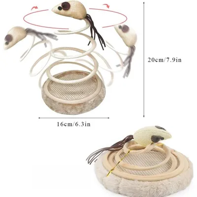 Pet Planet Chats Jouet Interactif en Peluche avec Spiral Spring