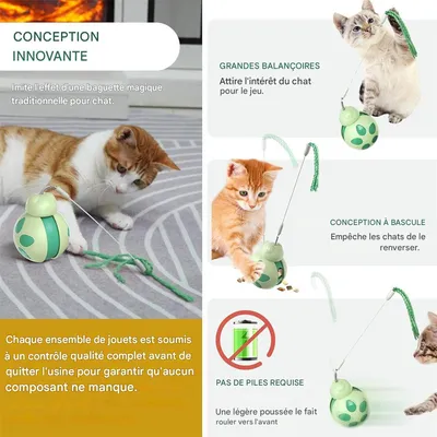 IntiMeg Jouet interactif distributeur de friandises pour chat