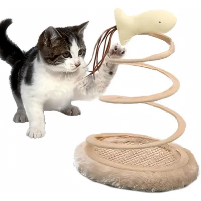 Pet Planet Chats Jouet Interactif en Peluche avec Spiral Spring