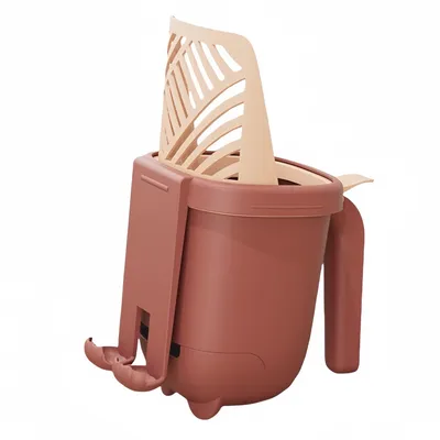 FurryFusion Pala para arena de gato con cubo de almacenamiento