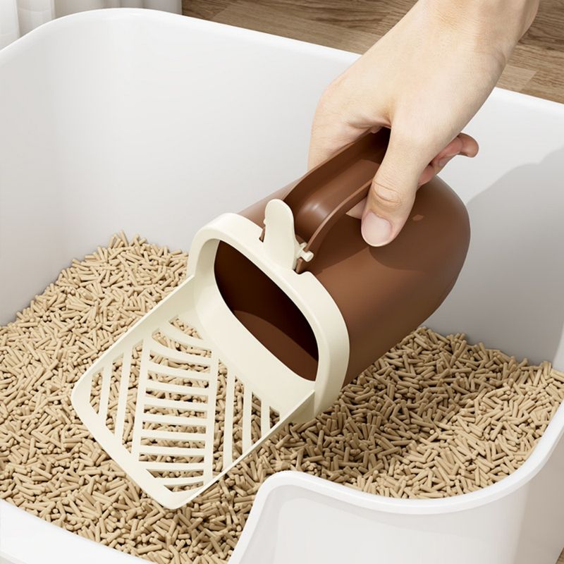 FurryFusion Pelle à litière pour chat avec seau de rangement