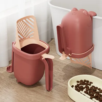 FurryFusion Pelle à litière pour chat avec seau de rangement