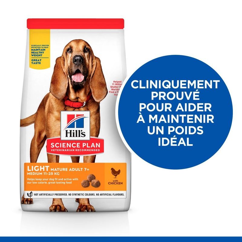 HILL'S -   CHIEN SCIENCE PLAN ADULT MATURE 7+ LIGHT POULET
