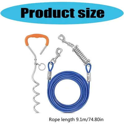 UAMLY Câble et piquet d'attache pour chien