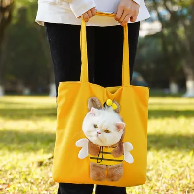 FurryFusion Sac pour animaux de compagnie en forme d'abeille jaune