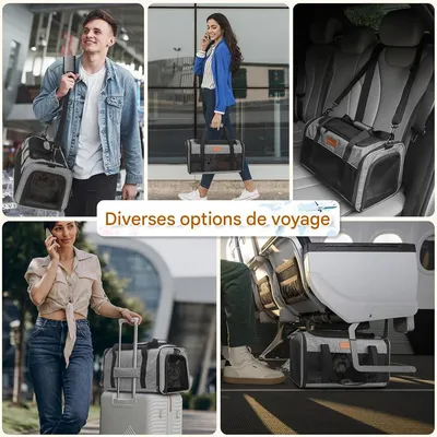 IntiMeg Sac de transport pour chat Convient à l'aviation