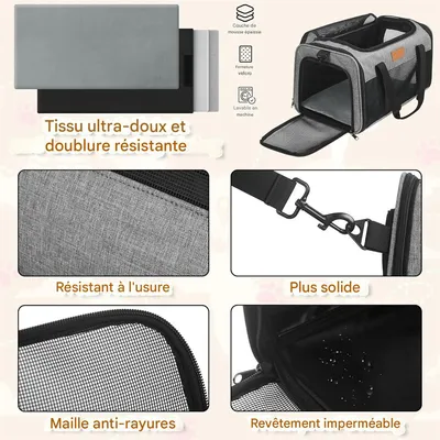 IntiMeg Sac de transport pour chat Convient à l'aviation