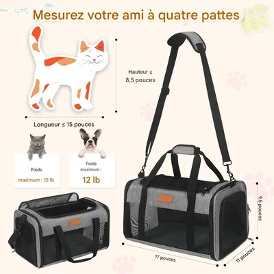 IntiMeg Sac de transport pour chat Convient à l'aviation