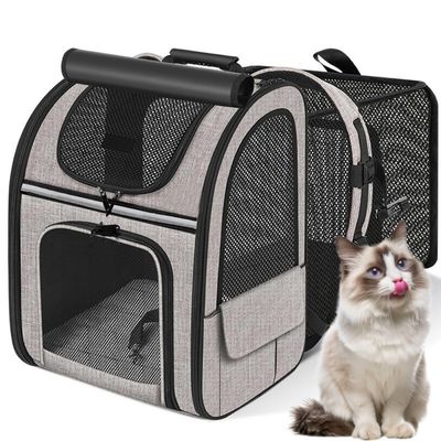 Petopia Sac à dos pour chat et petit chien Gris (avec bordure noire)